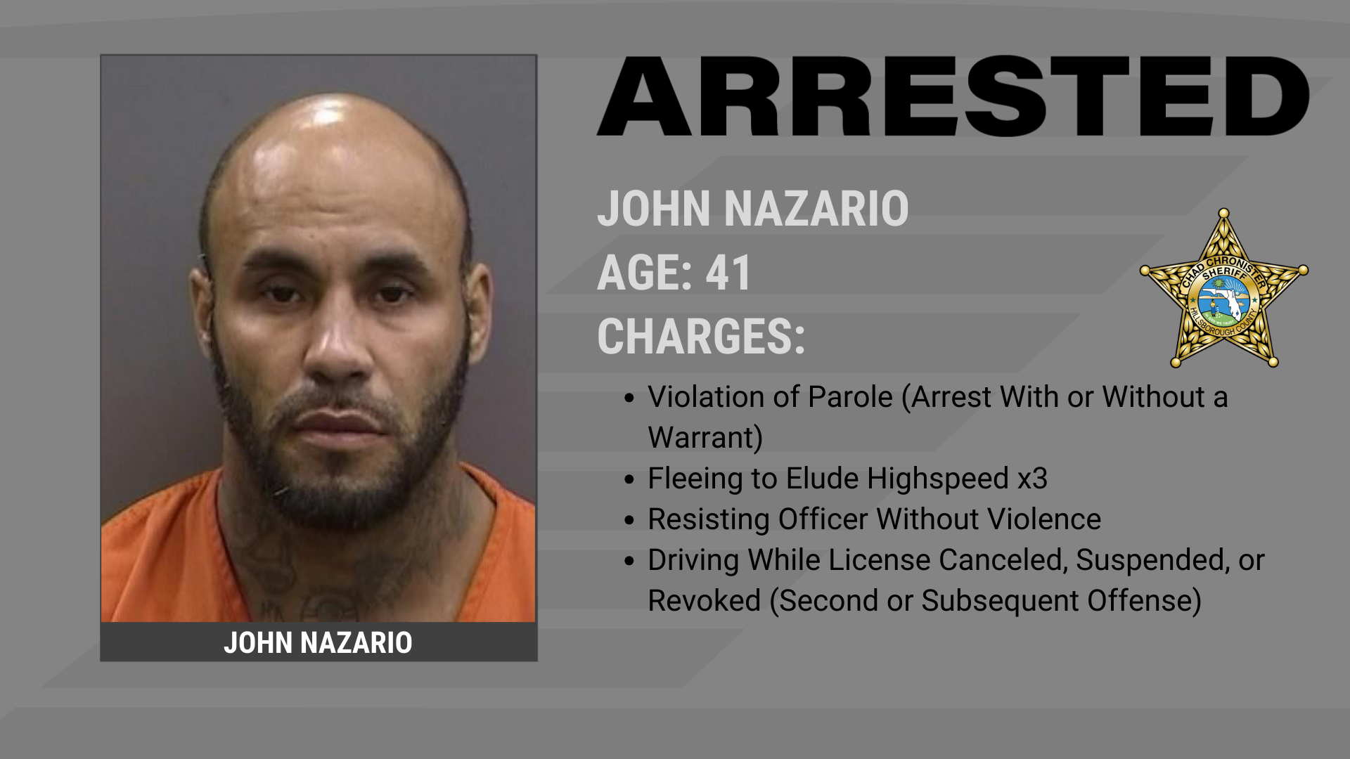 Seven-Time Convicted Felon Arrested