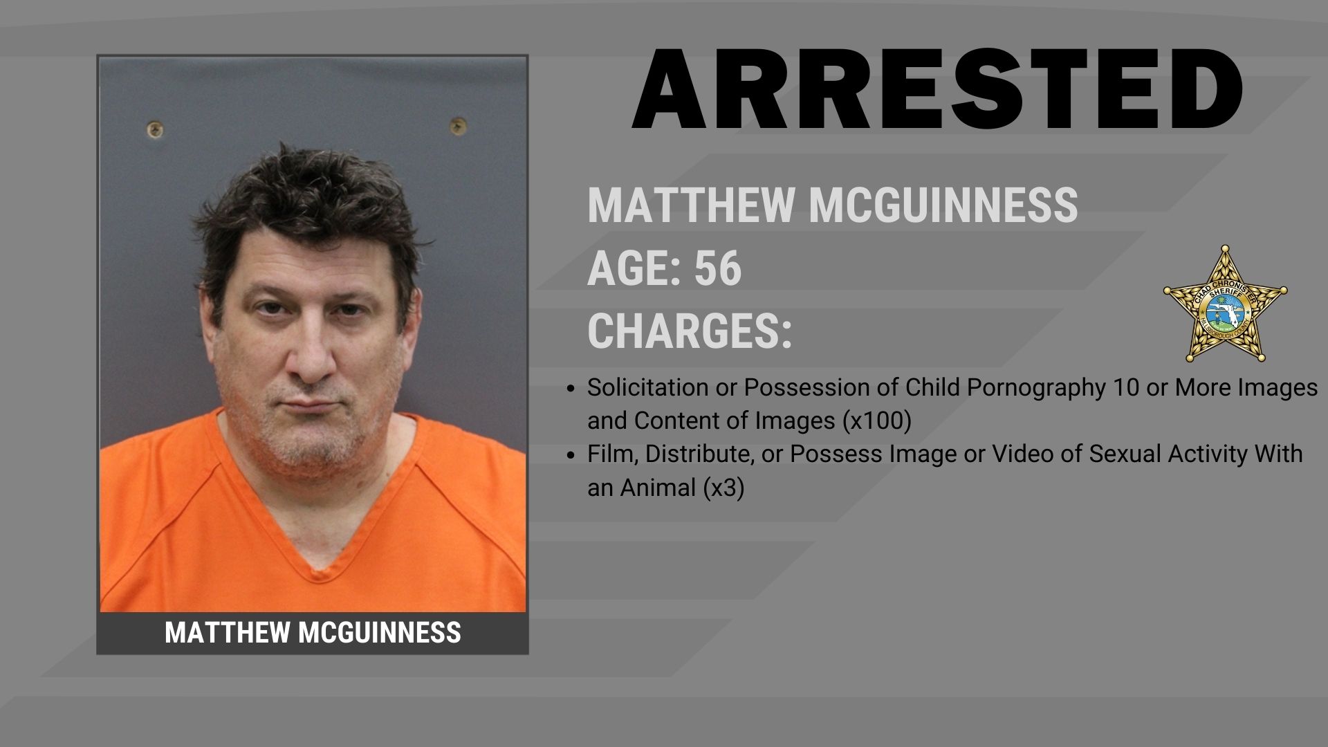 Man Arrested on Child Sexual Abuse Material and Bestiality Charges