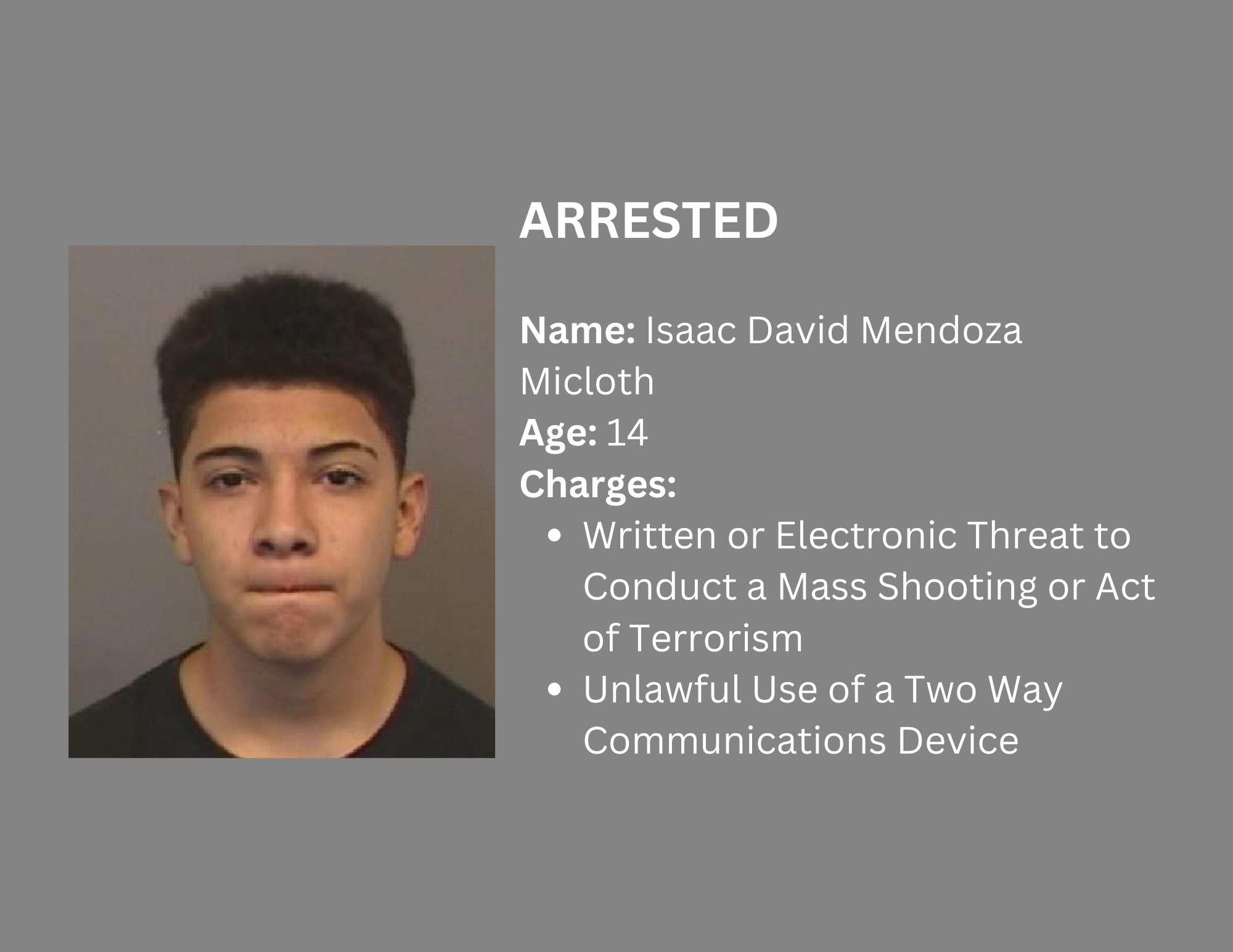 TEEN ARRESTED FOR THREATENING MASS SHOOTING IN TEXAS