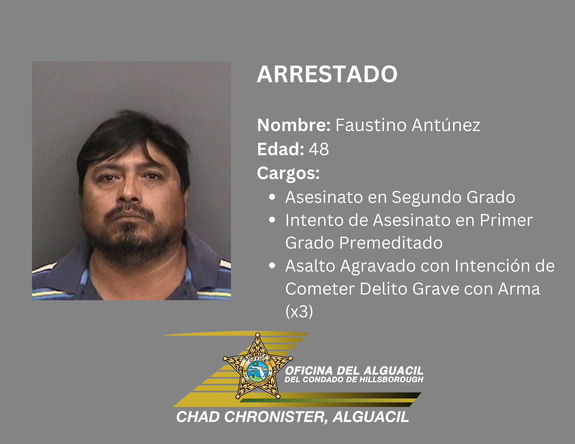 SOSPECHOSO ARRESTADO POR HOMICIDIO EN PLANT CITY