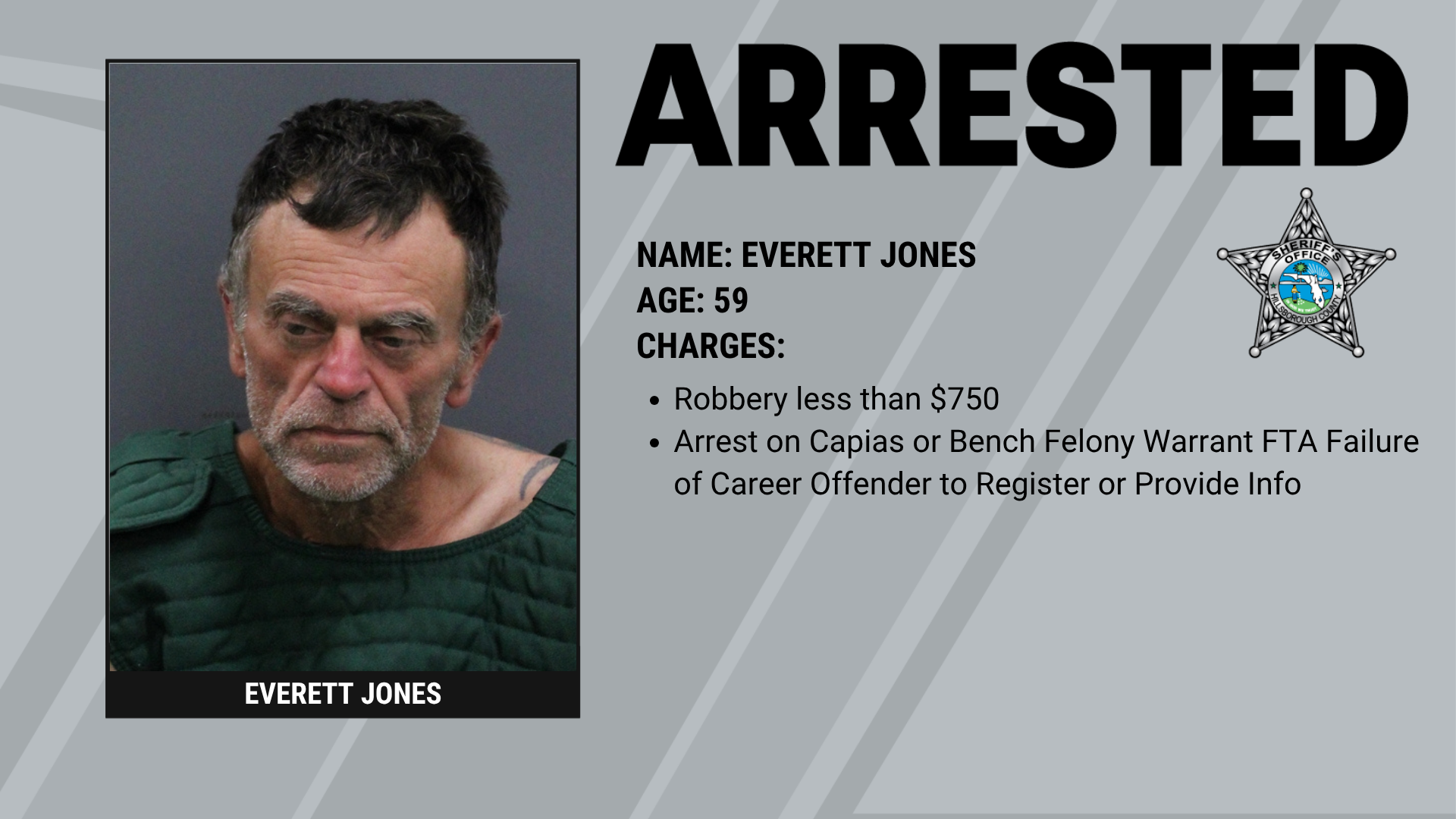 GIBSONTON MAN ARRESTED AFTER BANK ROBBERY IN BRANDON 