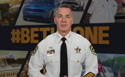 Join HCSO. (image of Sheriff Chronister in new hiring guidelines video)