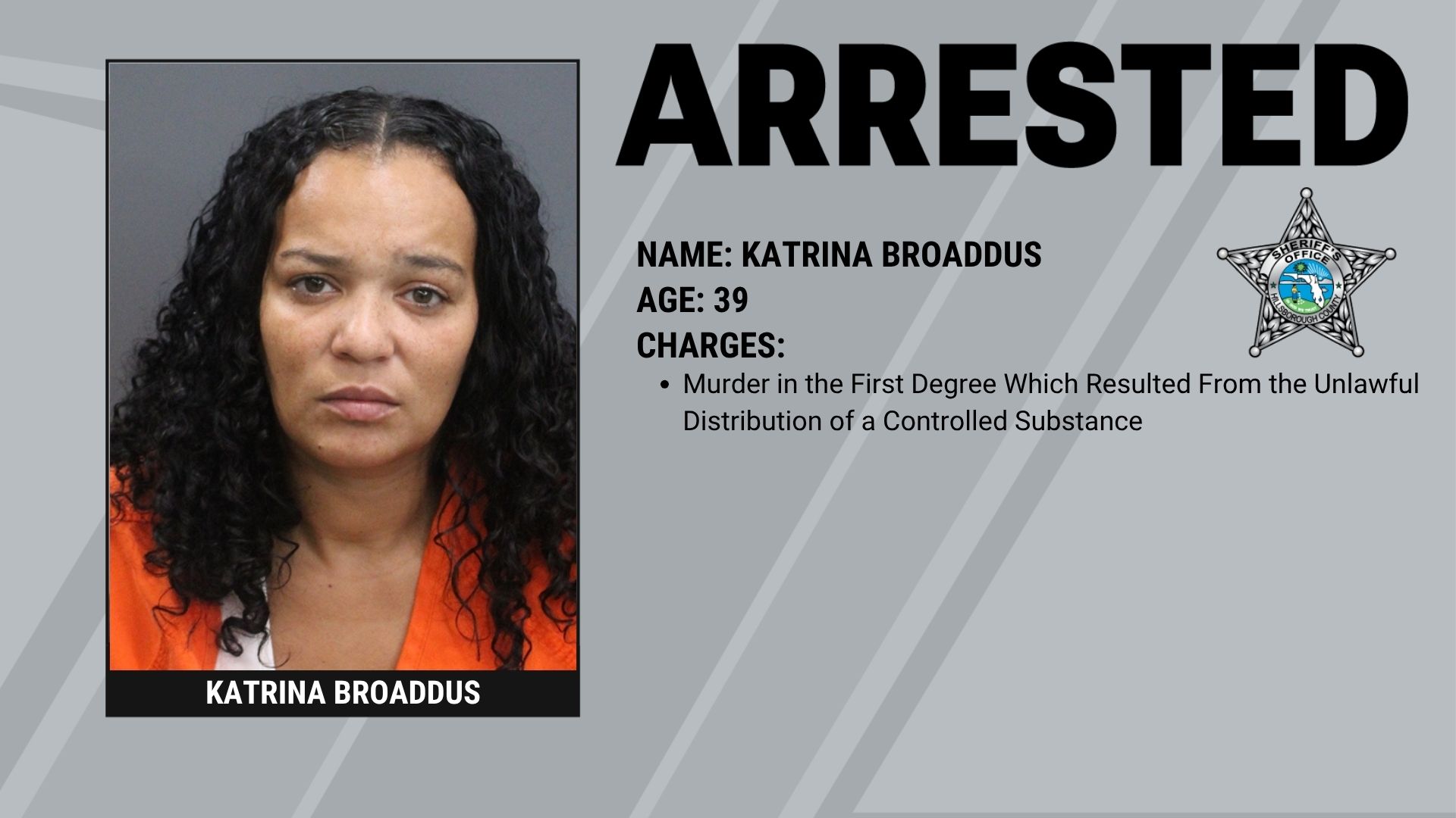 Fentanyl and Carfentanil Overdose Death Leads To First-Degree Murder Charge for Tampa Woman