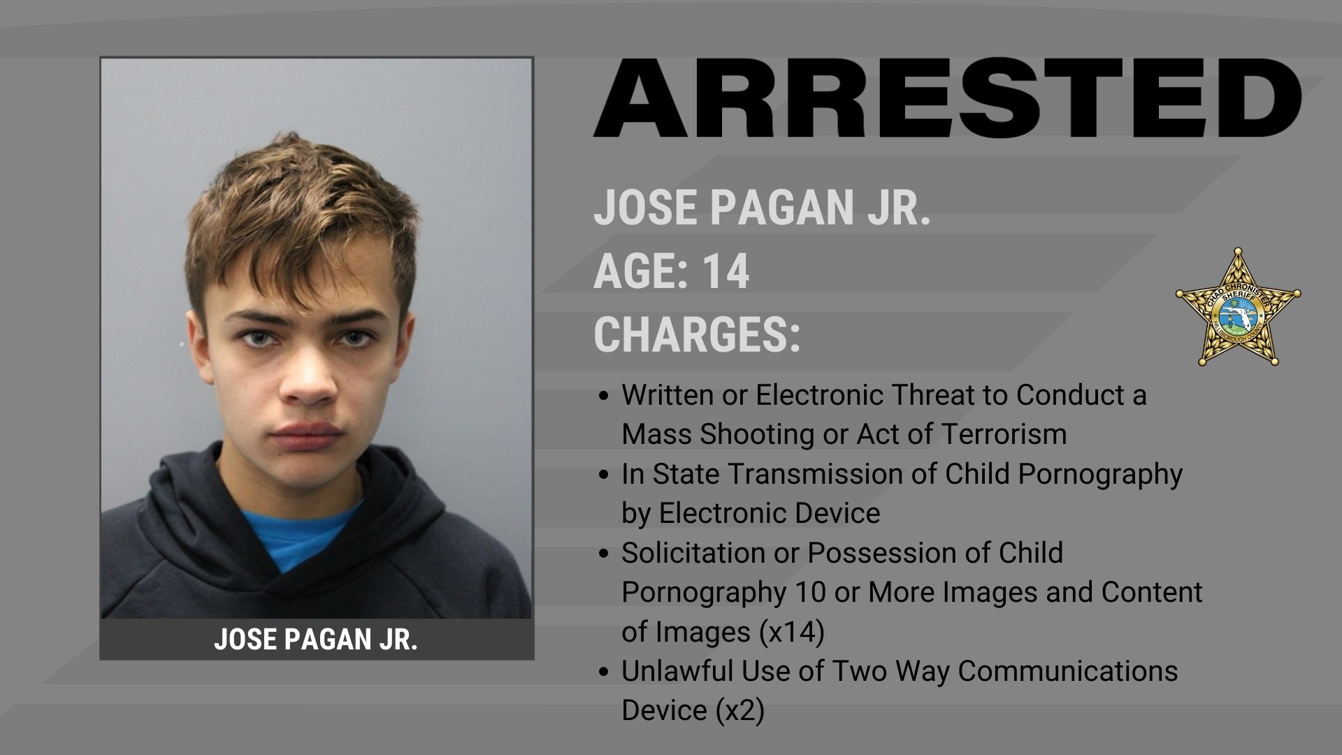 Teen Arrested for Terrorism and Child Pornography Charges