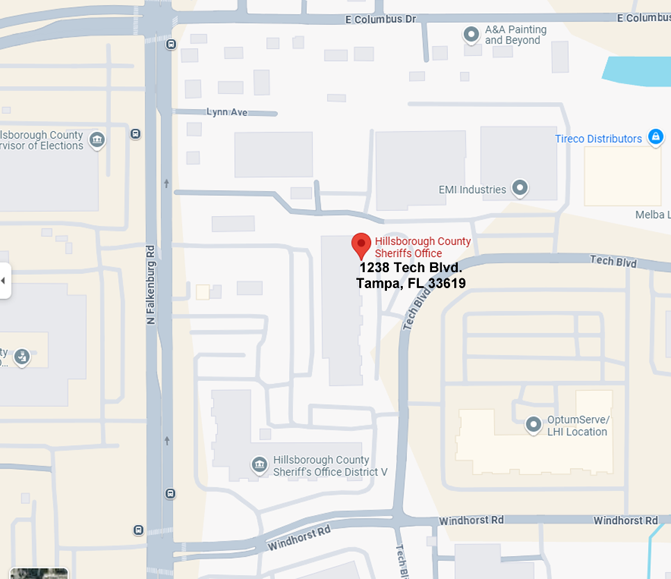 Map showing location of Fingerprinting Services