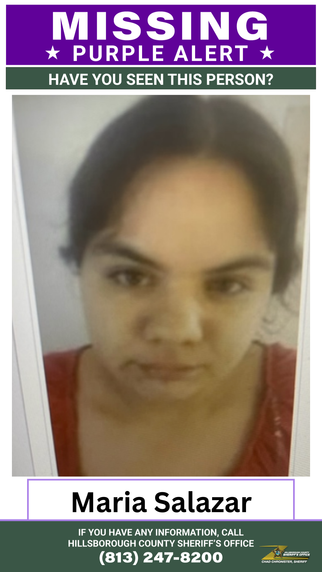 Purple Alert Issued for Missing Woman