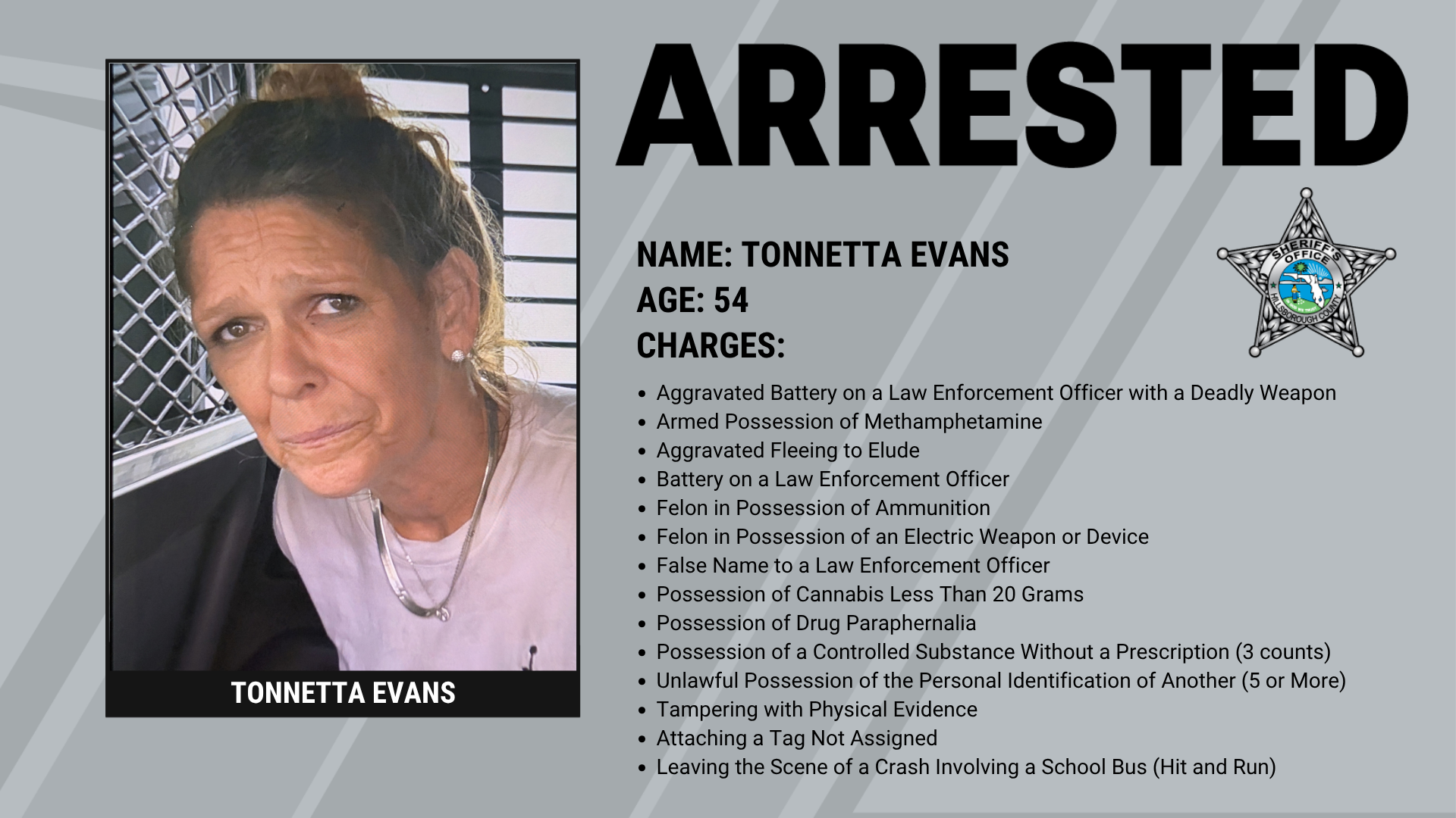11x Convicted Felon Arrested after Crashing into School Bus while Fleeing Deputies Supporting Image