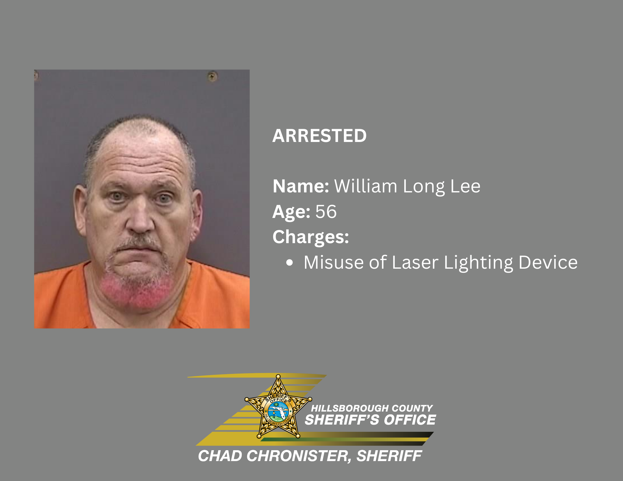 Man Arrested for Shining Laser at Pilot