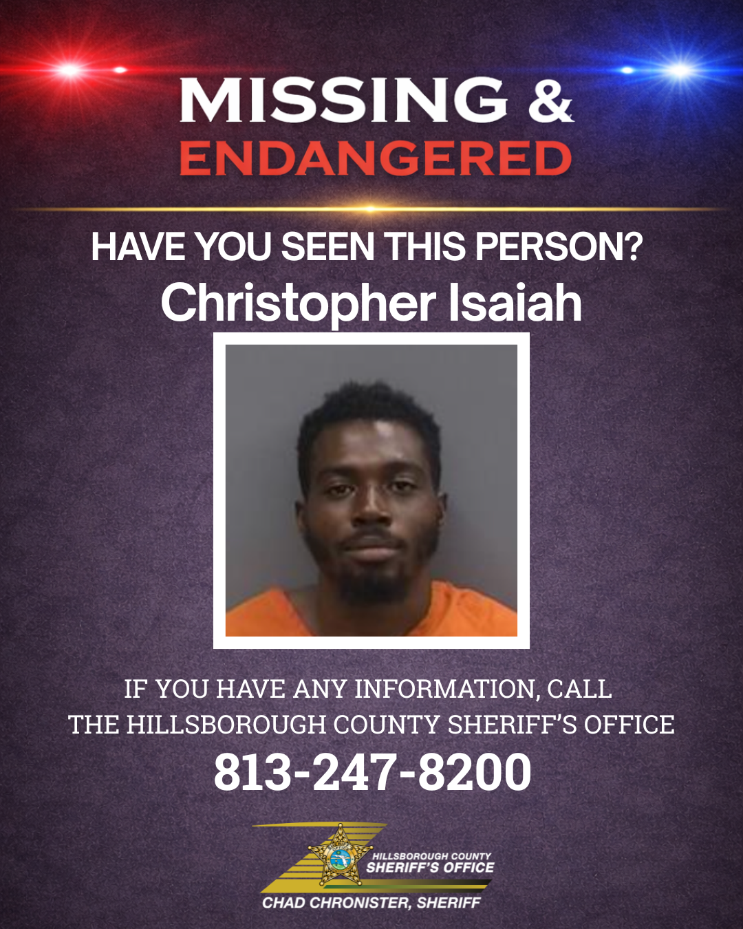 Missing and Endangered Adult