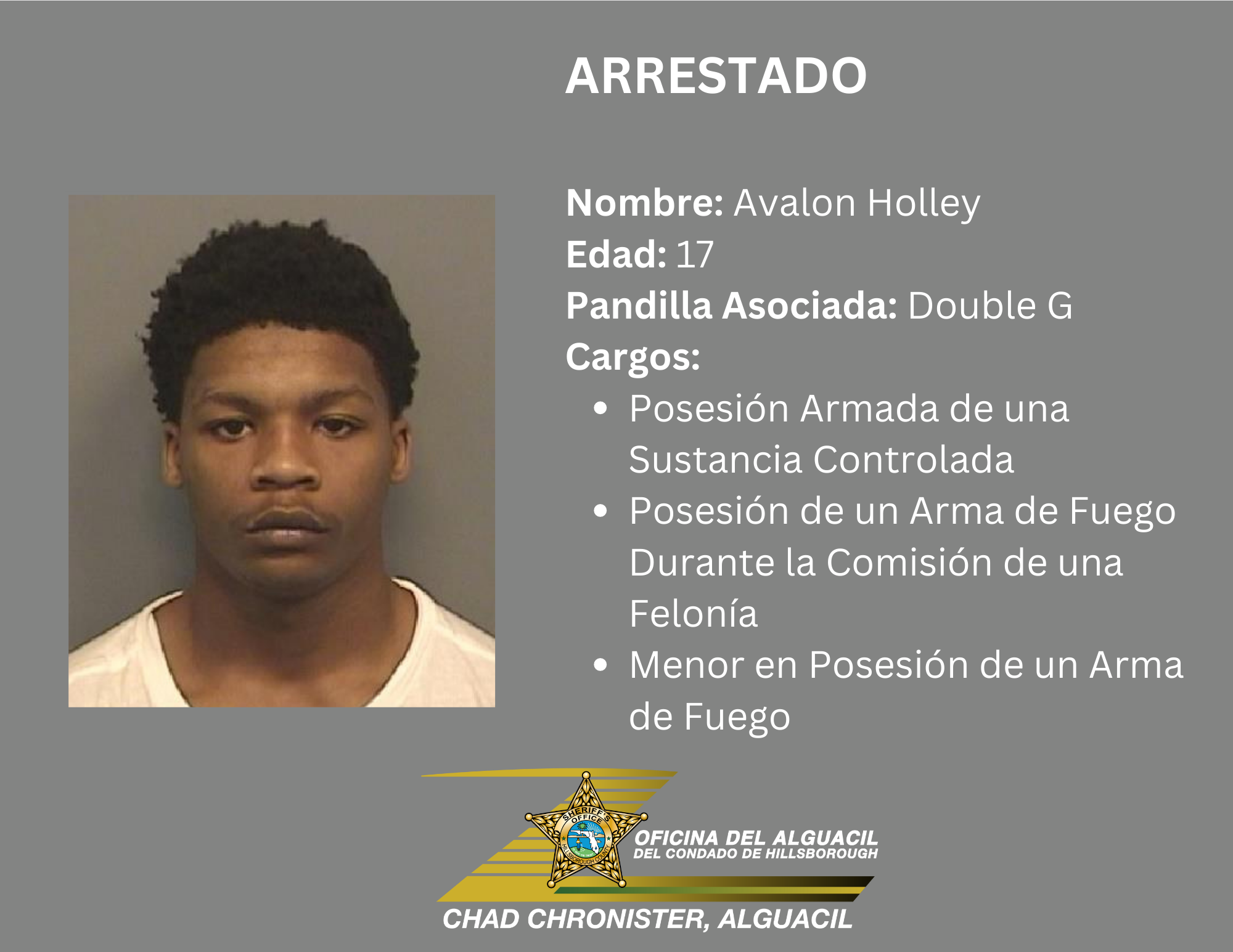 PANDILLEROS ARRESTADOS POR POSESIÓN DE DROGAS Y “AMETRALLADORA OPERABLE” Supporting Image