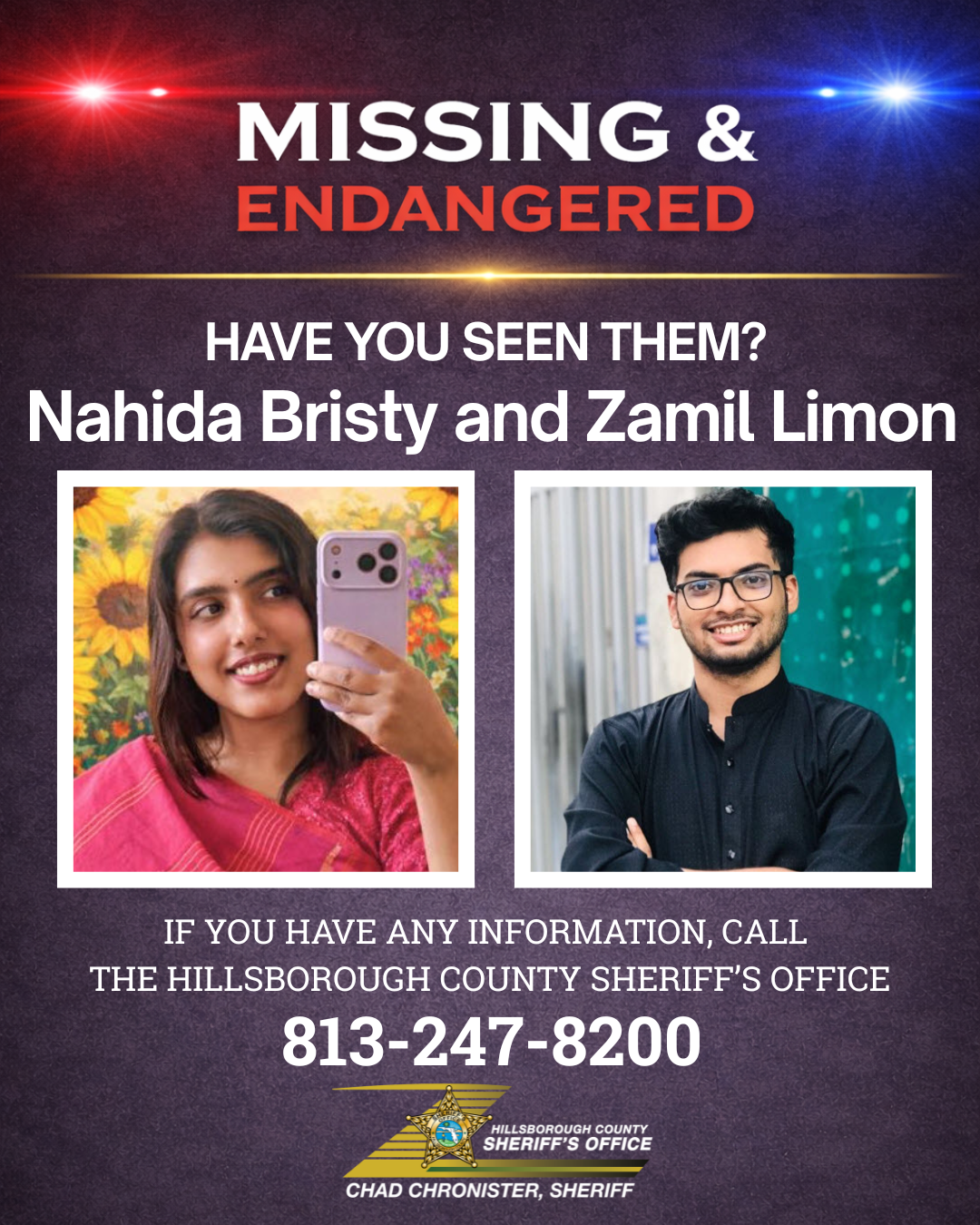  ­ HCSO UPGRADES CASE TO MISSING AND ENDANGERED 