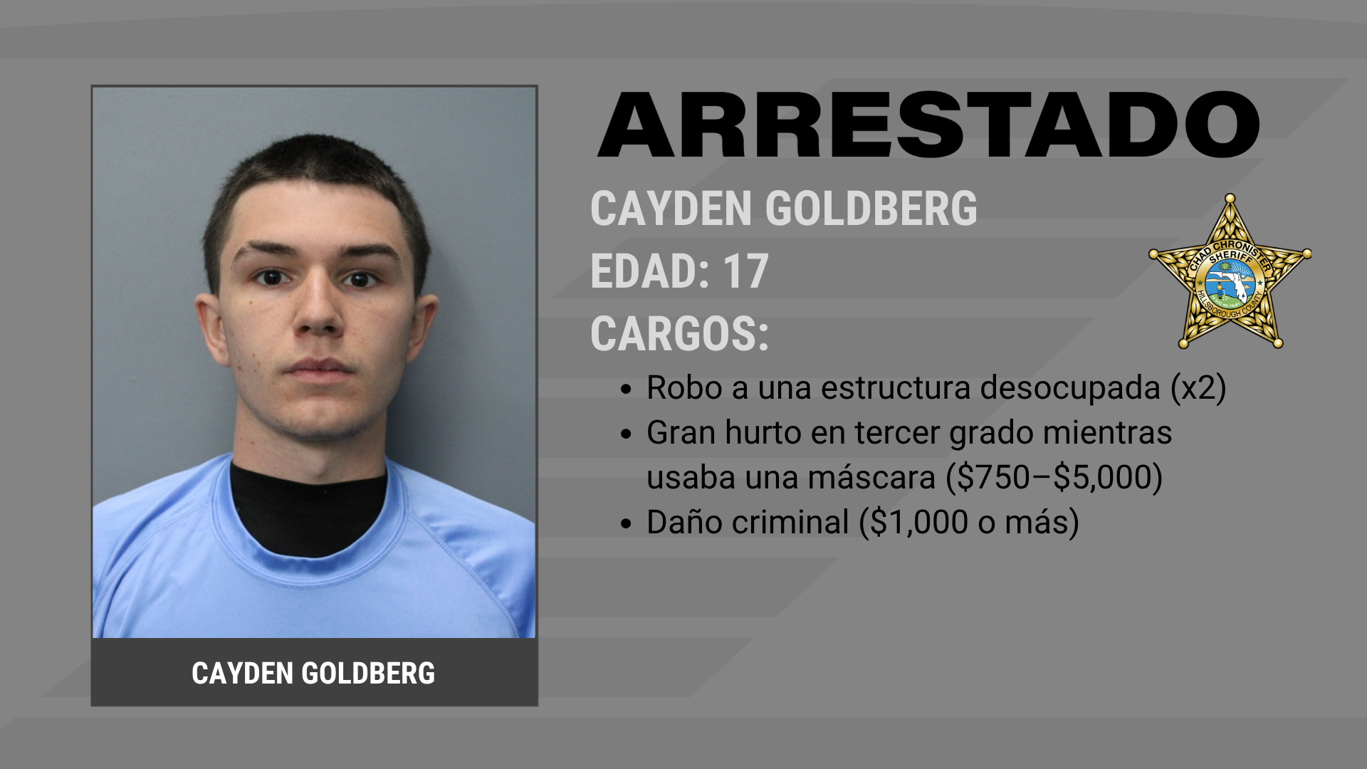 Hcso arresta a adolescente en robo a tienda de humo