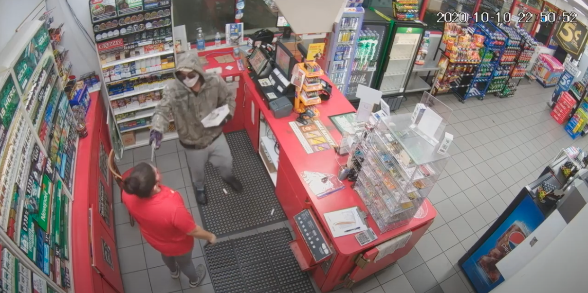 Search for suspect who fired gun and robbed convenience store