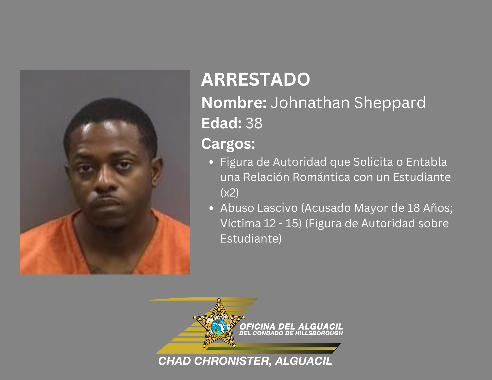 Profesor arrestado por conducta inapropiada