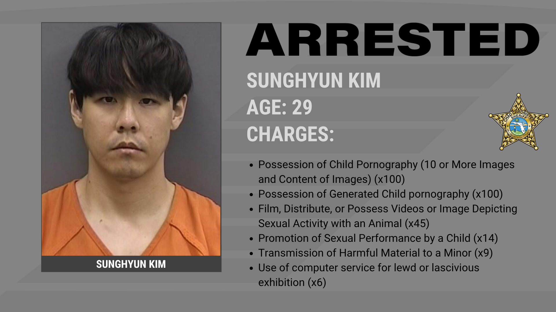Arrested for Sexually Exploiting Juvenile Victims