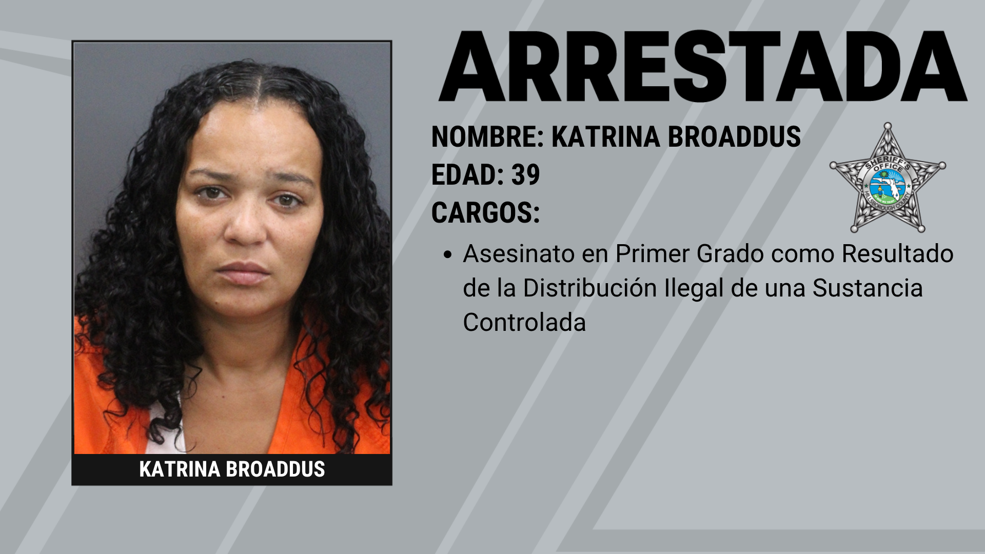 Sobredosis mortal por fentanilo y carfentanilo lleva a cargo de asesinato en primer grado para mujer de tampa