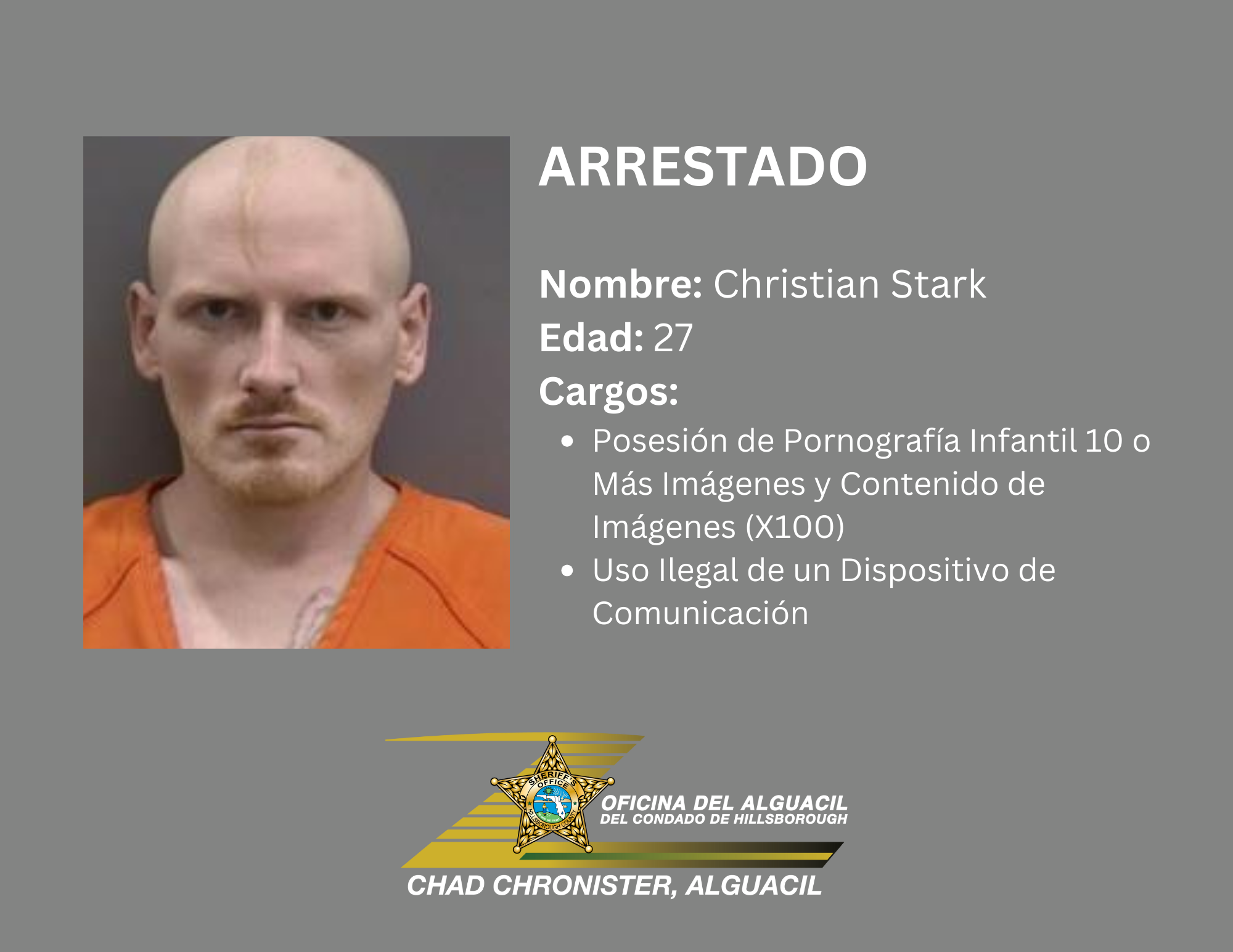 Hombre Arrestado por Posesión de Pornografía Infantil