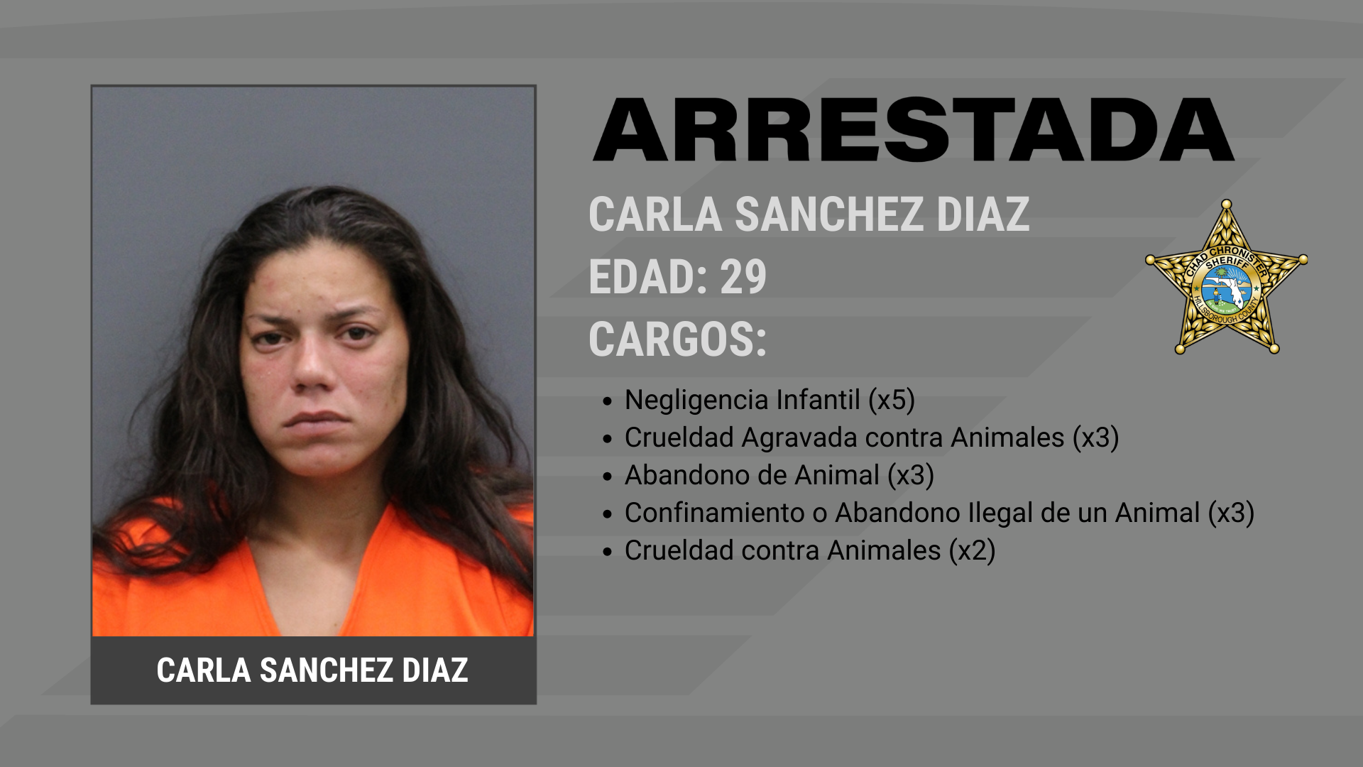 Mujer Arrestada por Crueldad Animal y Negligencia Infantil