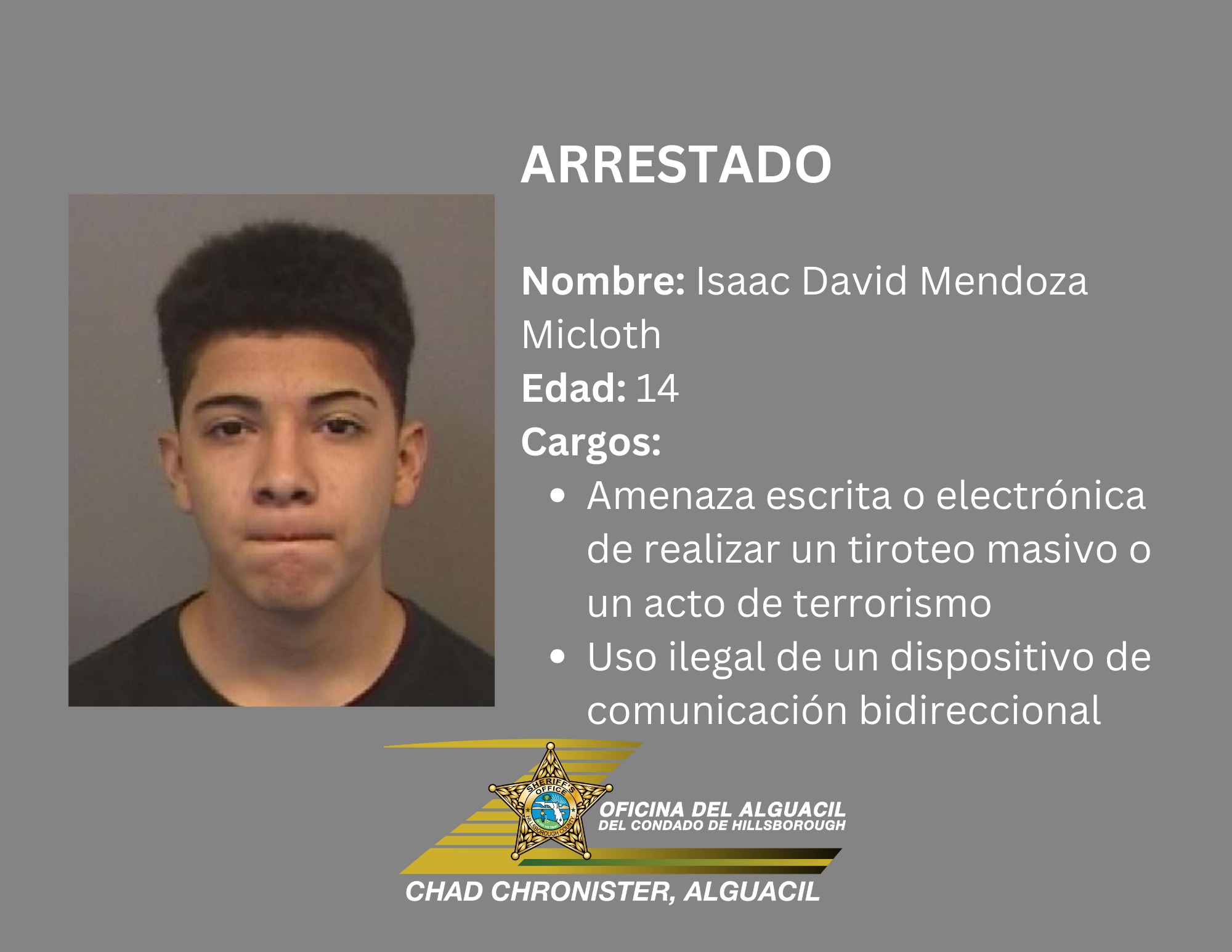 ADOLESCENTE ARRESTADO POR AMENAZAR CON UN TIROTEO EN TEXAS